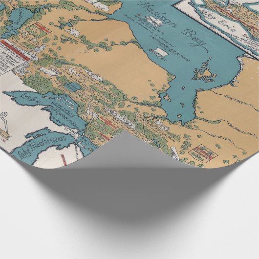  literaire kaart van Canada Cadeaupapier (Hoek)