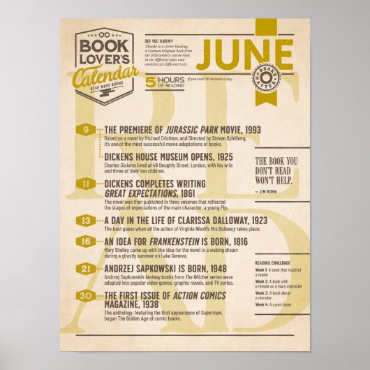 Literaire kalender juni poster (Voorkant)