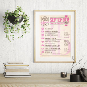 Literaire kalender septemberposter poster