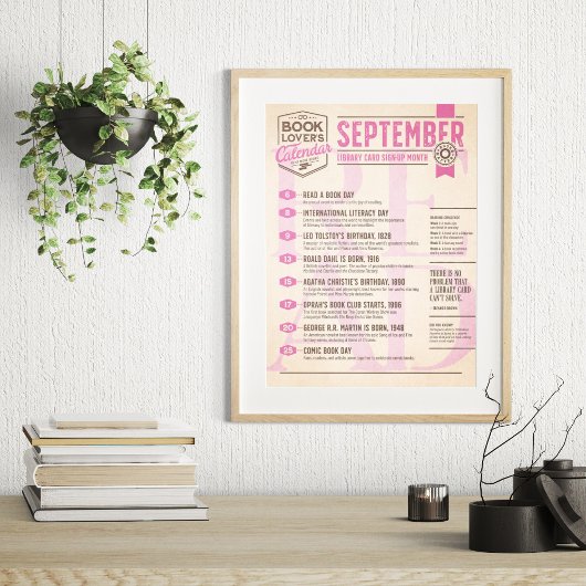 Literaire kalender septemberposter poster