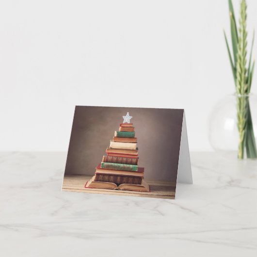 Literaire kerstboom feestdagen kaart (Voorkant)