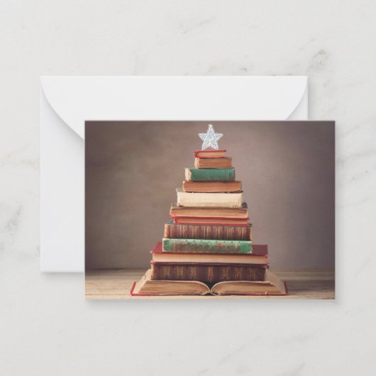 Literaire kerstboom notitiekaartje (Voorkant)