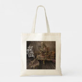 Literaire Lovelies Skelet Meisje Tote Bag (Achterkant)