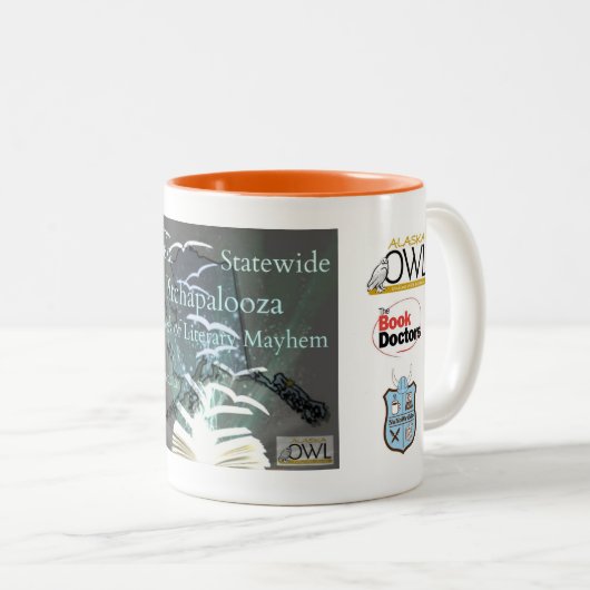 Literaire Mayhem-Mok Tweekleurige Koffiemok (Voorkant rechts)