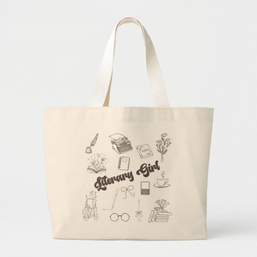 Literaire Meisje Canvas tas Boek Liefhebber Gift A (Voorkant)