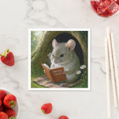 Literaire muis in een gezellig boomgat servet (Insitu)