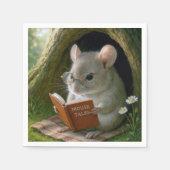 Literaire muis in een gezellig boomgat servet (Voorkant)