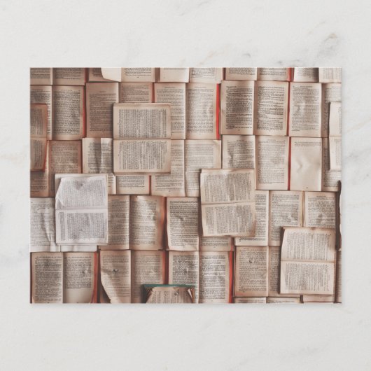 literaire opengeleerde boeken briefkaart (Voorkant)