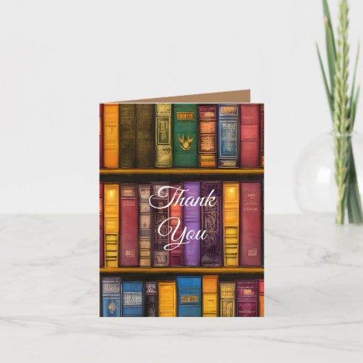 Literaire schatten - klassieke oude boeken bedankkaart (Voorkant)