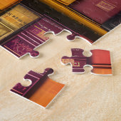 Literaire schatten - klassieke oude boeken legpuzzel (Zijkant)