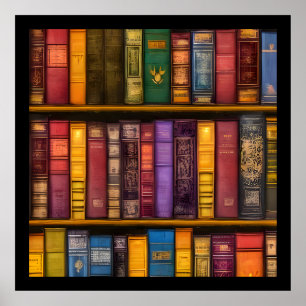 Literaire schatten - klassieke oude boeken poster
