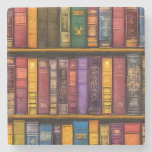 Literaire schatten - klassieke oude boeken stenen onderzetter