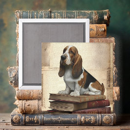 Literary Basset Hound Magneet