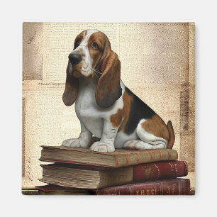 Literary Basset Hound Magneet