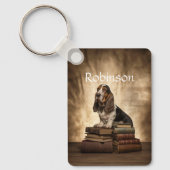 Literary Basset Hound Sleutelhanger (Voorkant)