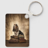 Literary Basset Hound Sleutelhanger (Achterkant)