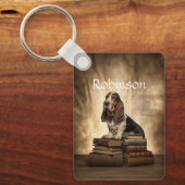 Literary Basset Hound Sleutelhanger (Voorkant)