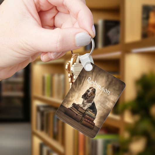 Literary Basset Hound Sleutelhanger