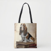 Literary Basset Hound Tote Bag (Voorkant)