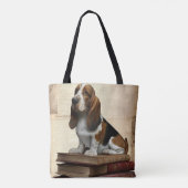Literary Basset Hound Tote Bag (Achterkant)