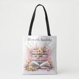 Literary Bloom Canvas tas - Blossom met Boeken