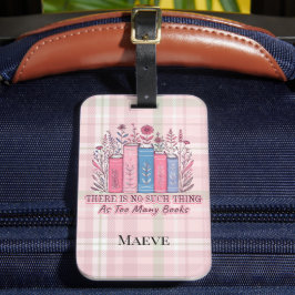 Literary Blooms Book Stack Soft Plaid  Bagagelabel