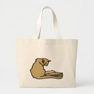 Literary Cat Jumbo Canvas tas