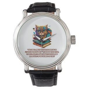 Literary Felines Life's Richness Passion cats Horloge