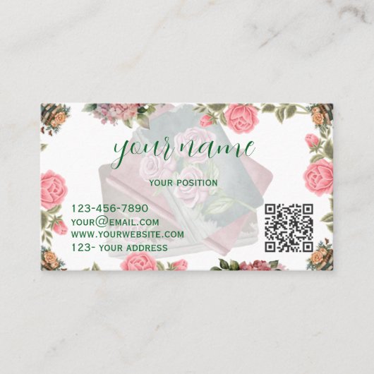 Literary Folded Business Card Design Visitekaartje (Voorkant)