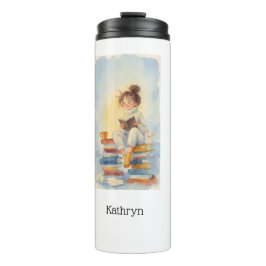 Literary Girl Book Personalized Thermal Tumbler Thermosbeker