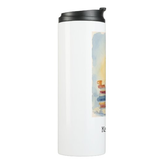 Literary Girl Book Personalized Thermal Tumbler Thermosbeker (Gedraaid links)