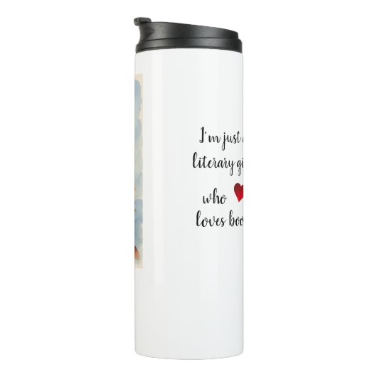 Literary Girl Book Personalized Thermal Tumbler Thermosbeker (Geroteerd rechts)