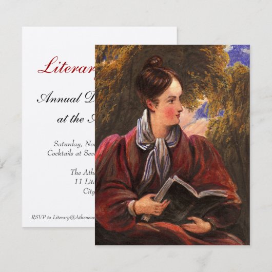 Literary Ladies Book Club Invitation  Kaart (Voorkant / Achterkant)