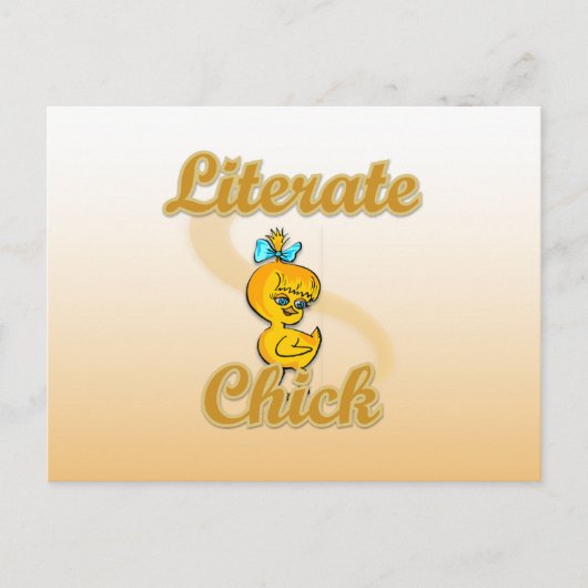 Literate Chick Briefkaart (Voorkant)