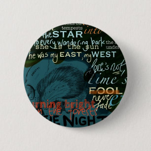Literature Quotes Love Poetry Shakespeare Dark Ronde Button 5,7 Cm
