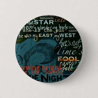 Literature Quotes Love Poetry Shakespeare Dark Ronde Button 5,7 Cm