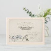 Literatuur Afstuderen Invitation Kaart (Staand voorkant)