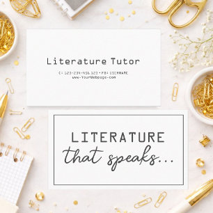 Literatuur die spreekt, privélessen literatuur visitekaartje