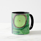 Literatuur geïnspireerde groene waterverf mok (Voorkant rechts)