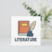 Literatuur Onderwerp Sticker – Boek & Quill (Staand voorkant)