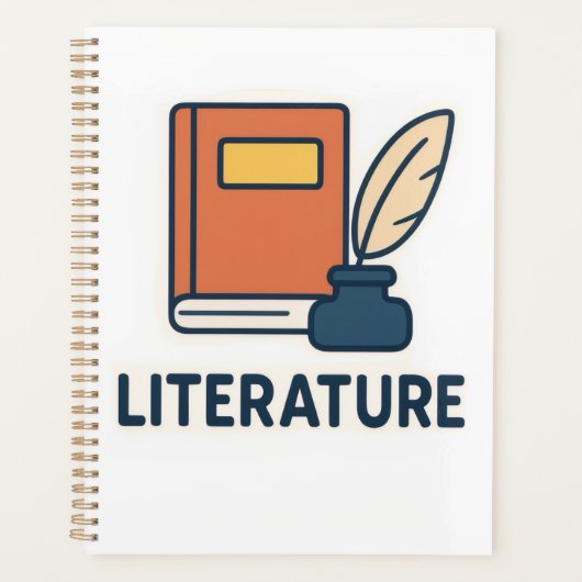 Literatuur Onderwerp Sticker – Boek & Quill Planner (Voorkant)