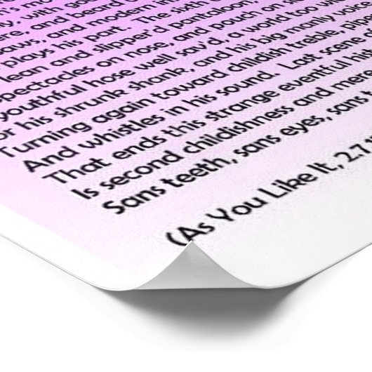 Literatuur, Shakespeare, alles is een podium Poster (Hoek)