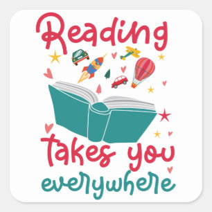 Literatuurlezen in een wereld van boekwormen zijn  vierkante sticker