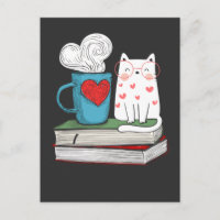 Literatuurlezers voor Cute Cat en Coffee Book Love