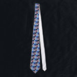 Litesfestival Stropdas<br><div class="desc">een canukah menorah in tinten blauw en fuschia .</div>