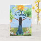 Litha Blessings Summer Solstice Wenskaart Kaart (Gele Bloem)