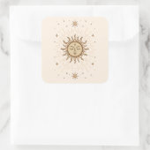 Litha Celestial Sun Face Summer Solstice Art Vierkante Sticker (Tas)