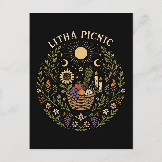 Litha Picnic Summer Solstice Celestial Art Briefkaart (Voorkant)