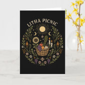 Litha Picnic Summer Solstice Celestial Art Kaart (Gele Bloem)