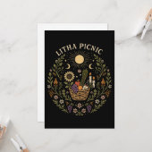 Litha Picnic Summer Solstice Celestial Art Kaart (Voorkant / Achterkant in situ)